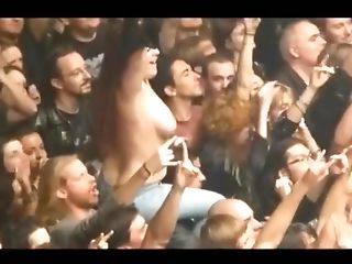 Nymphs Flashing Their Tits At Rock Concerts